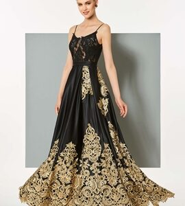 Rochie de bal imperială cu broderie aurie