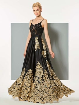 Rochie de bal imperială cu broderie aurie