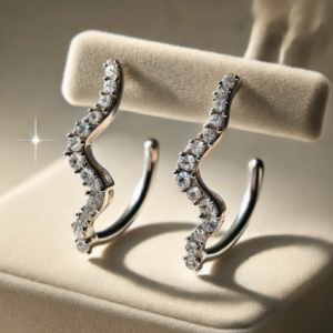 Cercei ear cuff decorati cu cristale zirconia din argint